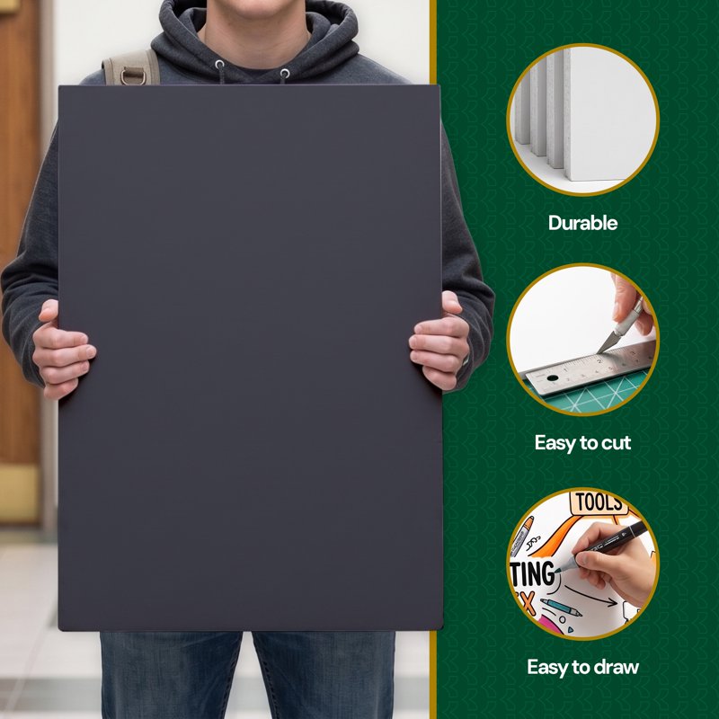 Black Foam Board 20 x 30 Inch for Projects Mounting and Crafts