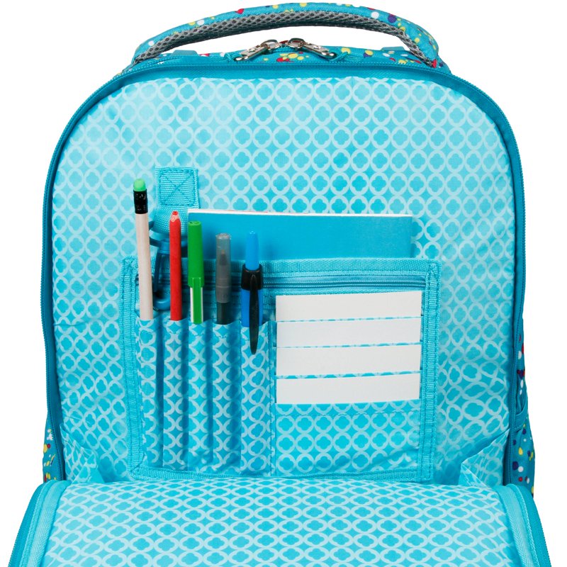 Kids 18-Inch Rolling Backpack with Detachable Lunch Box Set - Color Dots