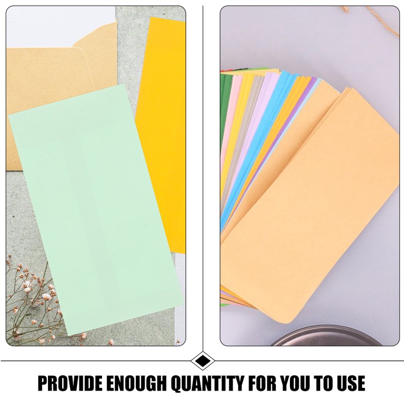 50 Pack Colored Paper Envelopes for Budgeting & Gift Packaging