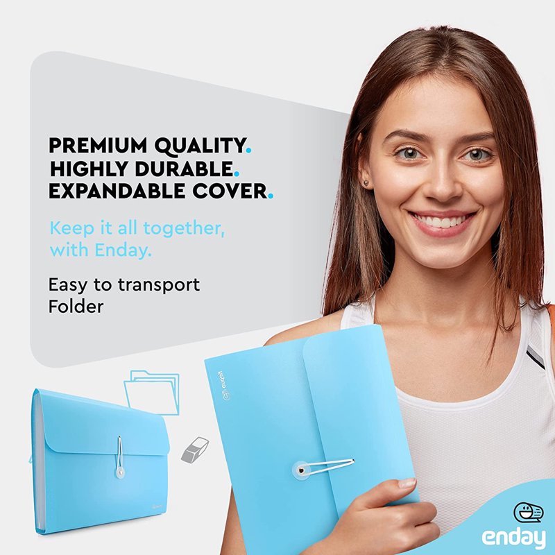 A4 Accordion Folder with Pockets - Document Organizer & Paper Storage