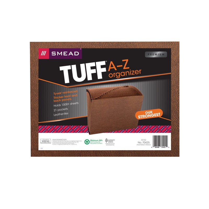 Expanding Files A-Z No Flap Brown Letter Size Office Organizer