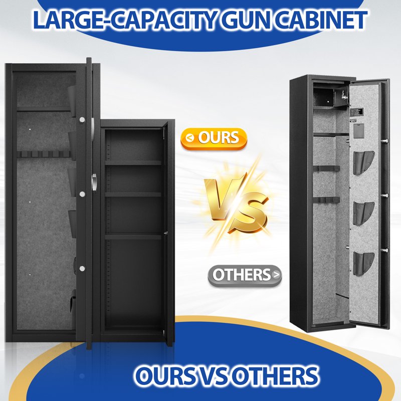 Large Gun Safe for Rifles and Pistols - 8-10 Capacity with Removable Shelves