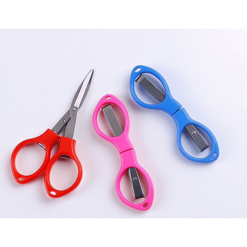 Mini Folding Stainless Steel Scissors Set - 6 Pack, Child Safe, Travel & Home Use