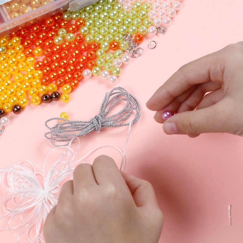 Assorted Pearl Beads for Jewelry Making 1700pcs - 6mm Round Beads for DIY Bracelets & Crafts