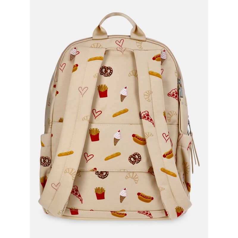 Women's Dome Backpack with Charm Chain Accent - Multiple Colors