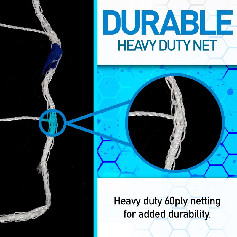 All-Weather Replacement Net for 10x5 Soccer Goals with Self-Sticking Straps