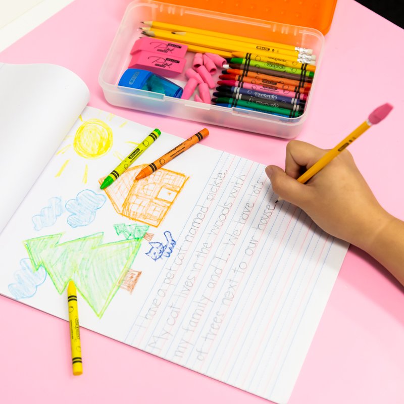 Pink Erasers & Pencil Top Caps Set - Latex-Free Classroom Supplies