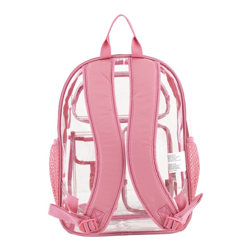 Unisex 16-Inch Clear Cargo Backpack with Multiple Pockets & Water Bottle Sleeves