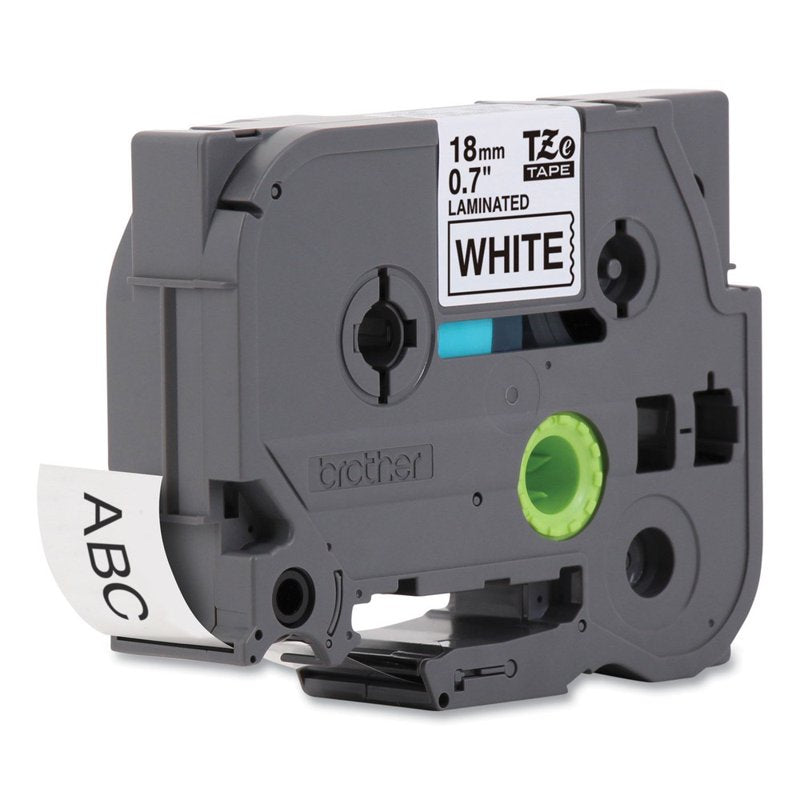 Genuine Laminated Label Tape for P-Touch Printers 3/4" Wide - Black on White
