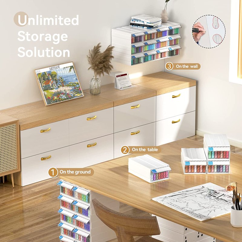 Diamond Painting Bead Storage Organizer with Multiple Drawers | Craft Supply Box