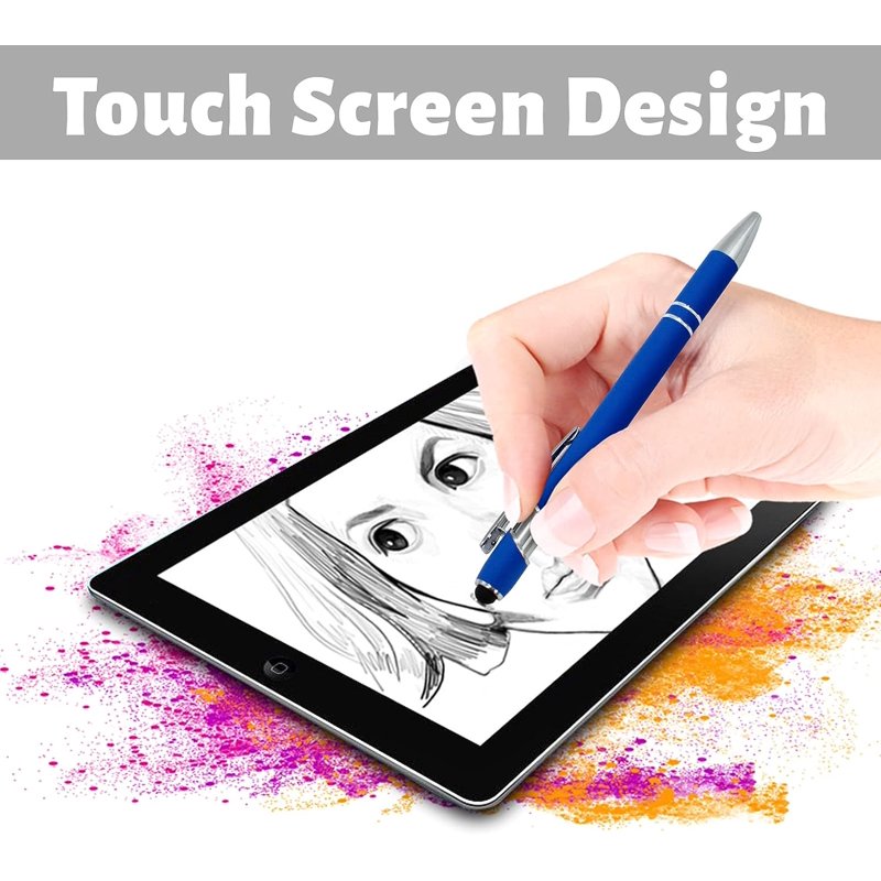 Retractable Ballpoint Pens with Inspirational Quotes & Stylus Tip - Bulk Pack of 10 or 20