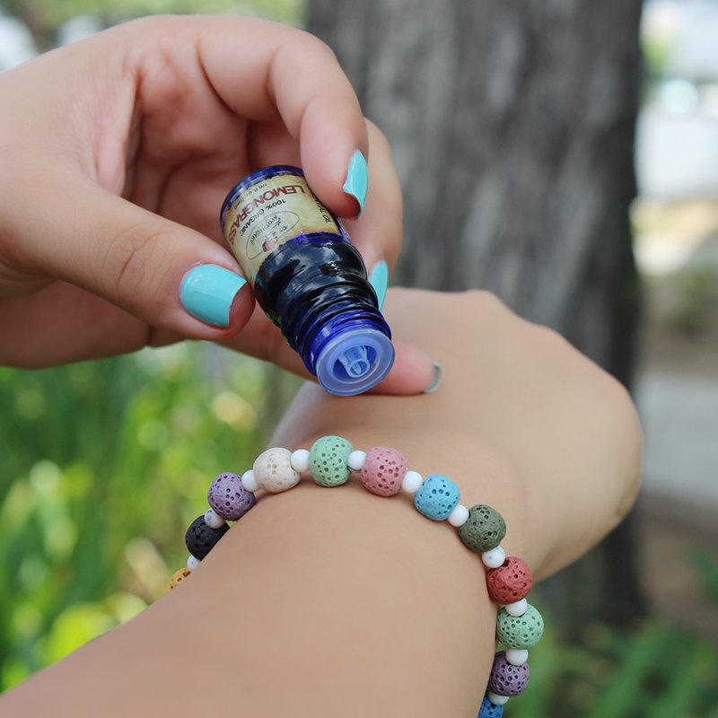 Multi Color Lava Beads Aromatherapy Jewelry Bracelets with Gift Box & Refill Pads