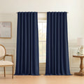 Blackout Linen Curtain Set - 2 Panels, Room Darkening & Insulation