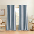 Blackout Linen Curtain Set - 2 Panels, Full Light & Noise Block, Thermal Insulation