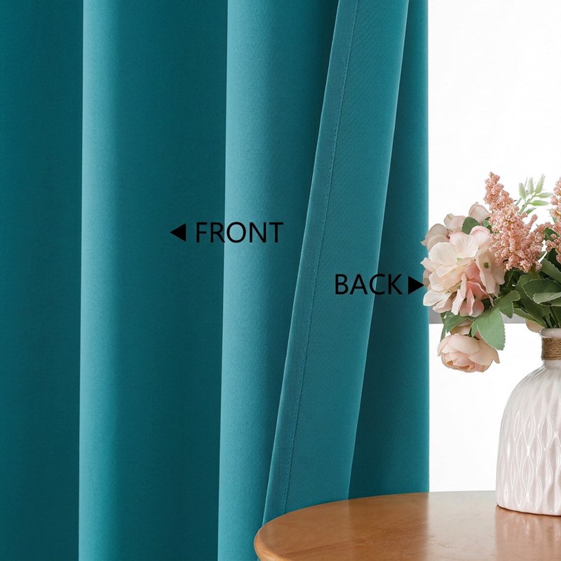 50x96 Turquoise Aether Aether 96 Inch Long Blackout Curtains - 2 Panels, Thermal Insulated, Floor-to-Cloor Drapes