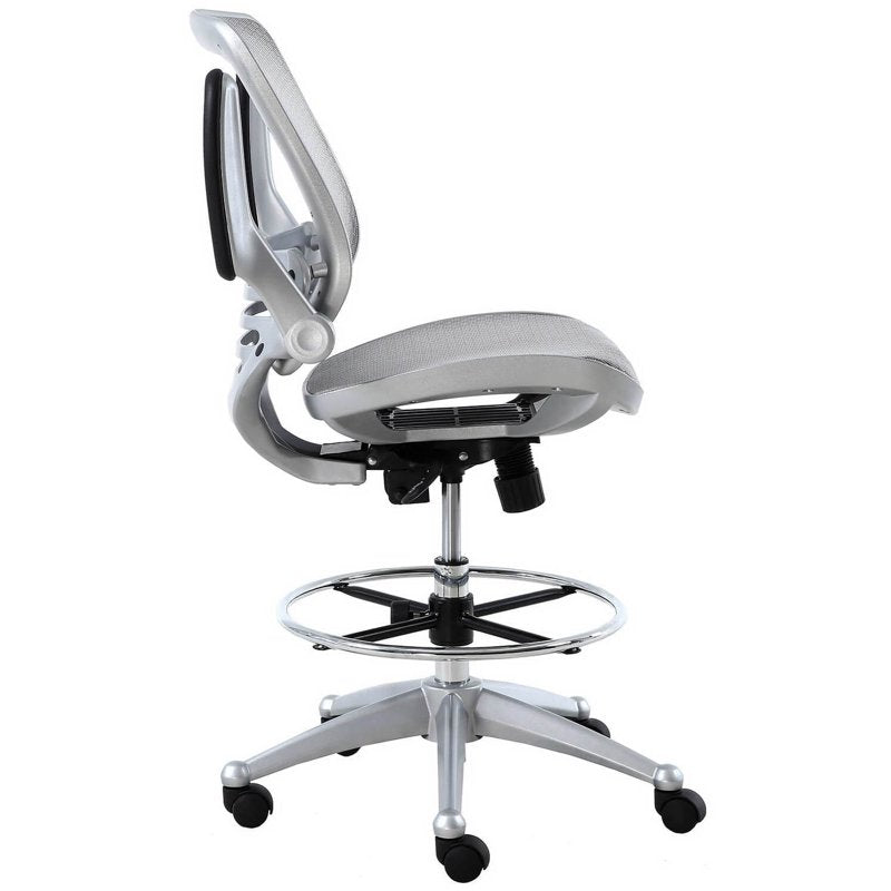 Heavy Duty Mesh Drafting Chair with Lumbar Support - Ergonomic Office Stool