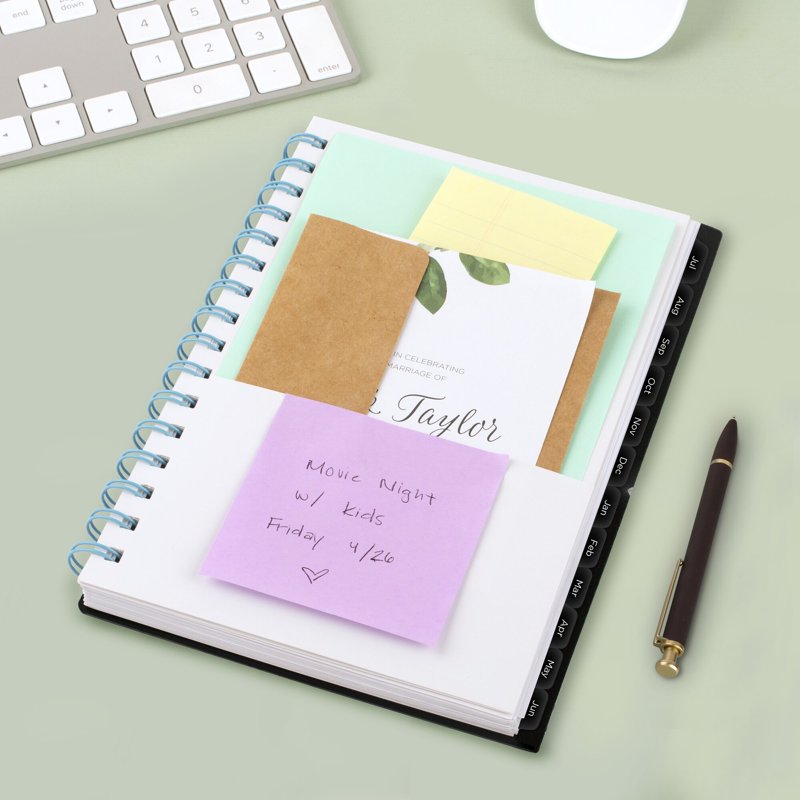 Mead 2026-2027 Small Weekly Monthly Planner with Blue Bungee Black