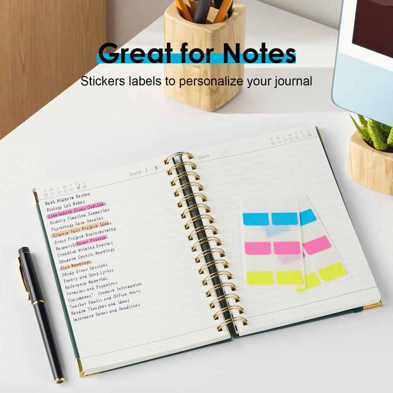 Spiral Notebook with Leather Cover - A5 300-Page College Ruled Journal