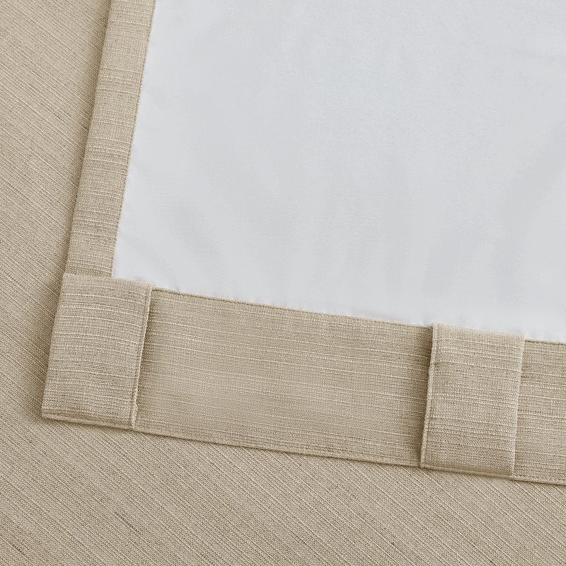 Blackout Linen Curtain Set 2 Panels - Light Blocking Thermal Insulated
