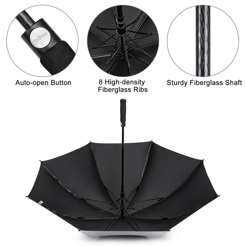 Large Windproof UV Protection Golf Umbrella with Automatic Open, 54/62 Inch