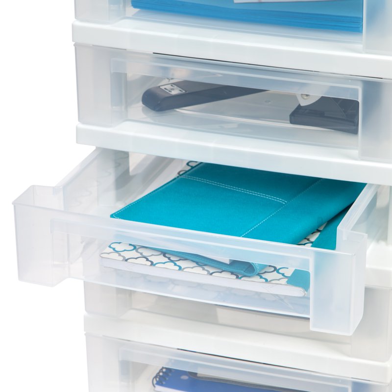 Rolling Plastic Storage Cart with Drawers for Classroom and Home Organization