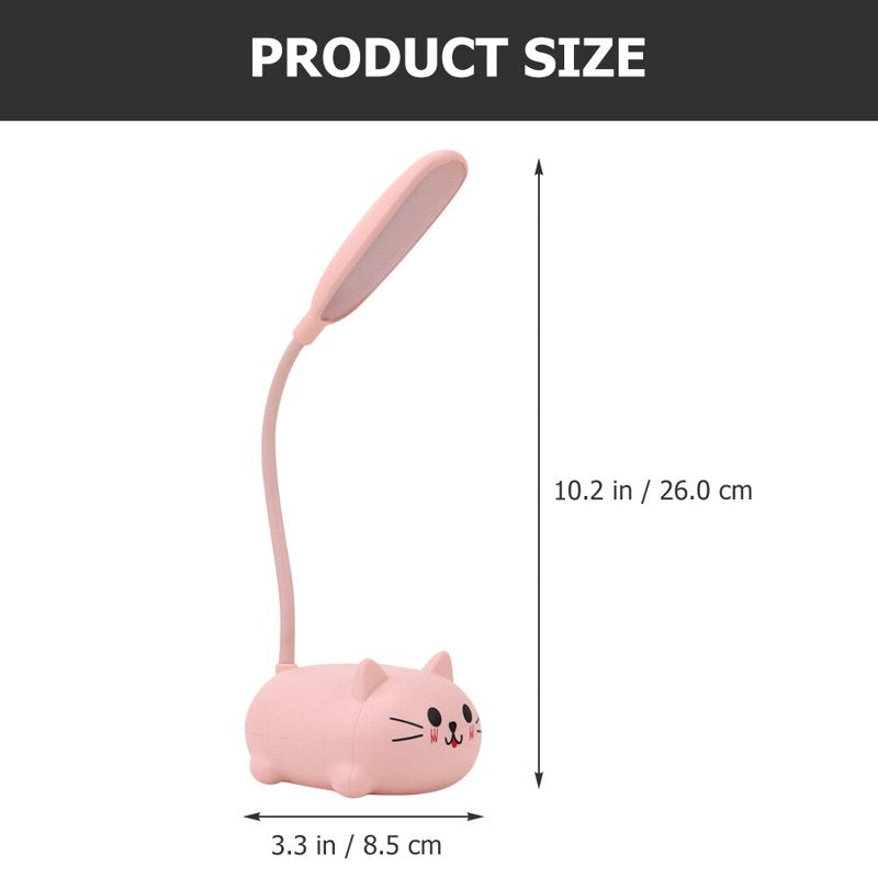 Pink Cat Table Lamp - 26cm Kids Night Light for Girls Bedroom Decor