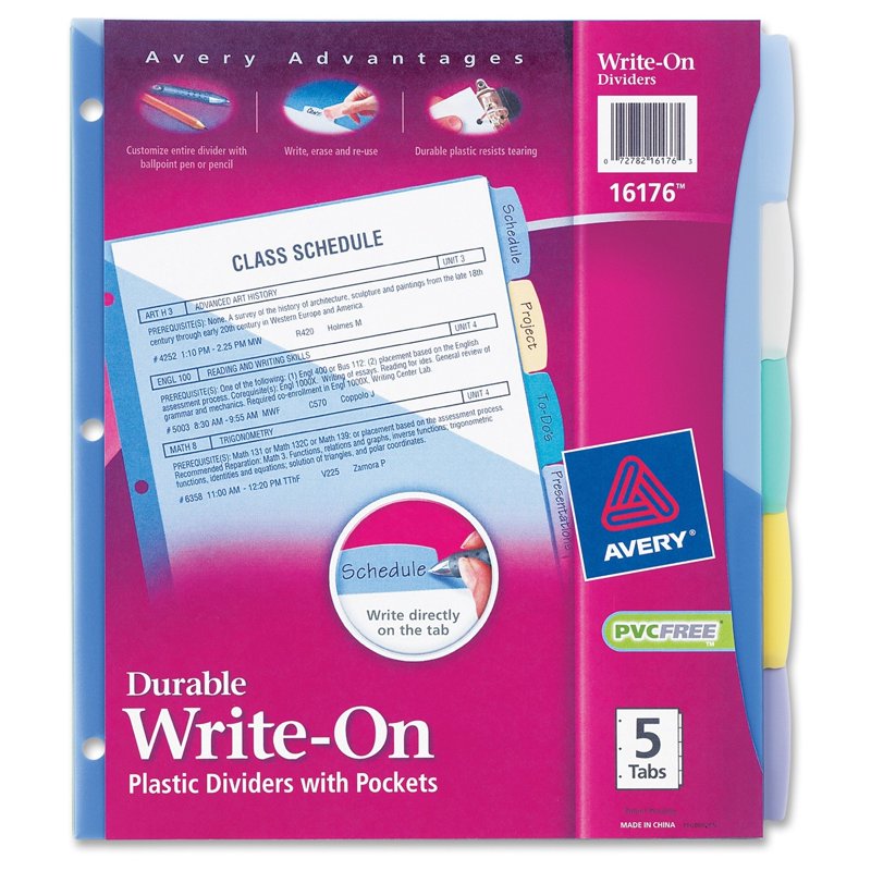Translucent Write-On File Dividers with Pockets - Multi Pack Office Organization