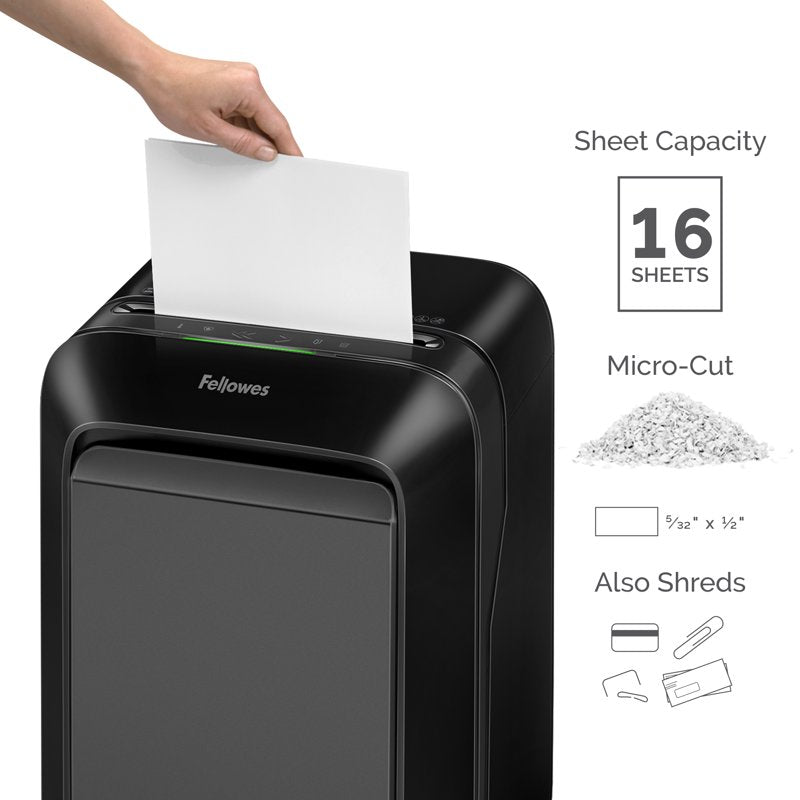 16-Sheet Micro-Cut Office Paper Shredder - Heavy Duty, Jam-Proof, SafeSense