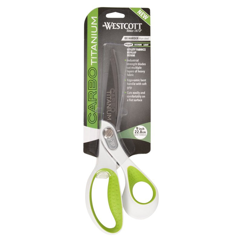 Carbo Titanium Bent Scissors 9-Inch - Westcott Crafting & Sewing