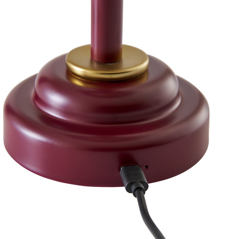 12-Inch Portable Red Ripple Lamp with Dimmable Touch Switch & USB-C