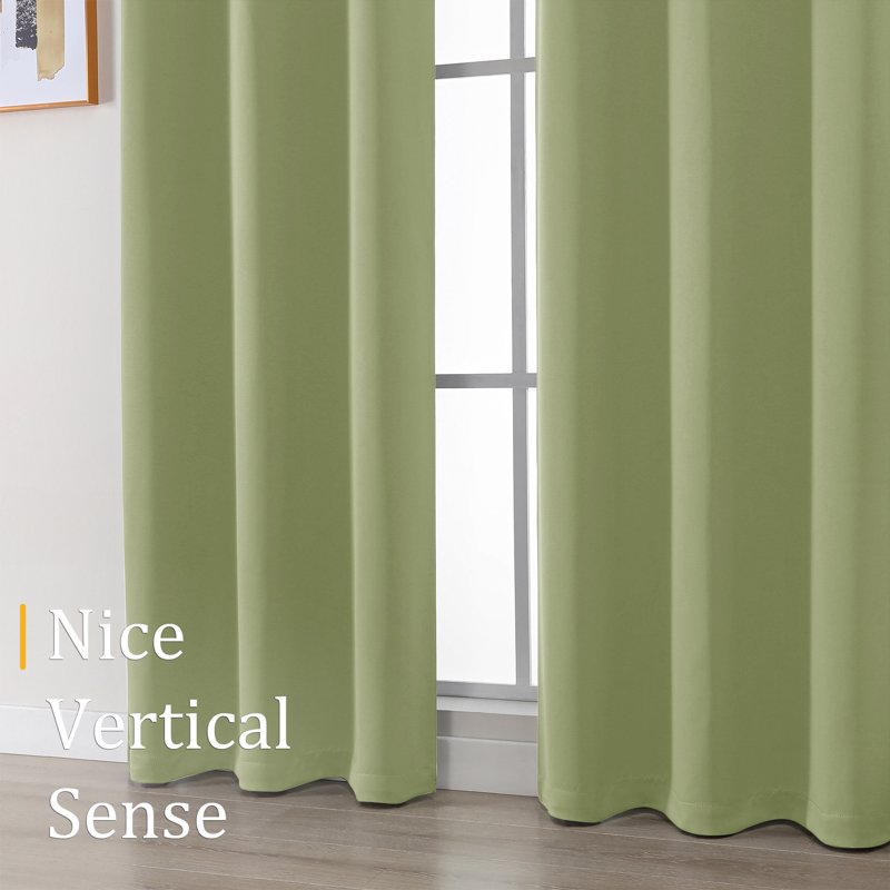 Blackout Curtains 54 Inch Long Grommet Panel Set - Thermal Insulated Window Drapes