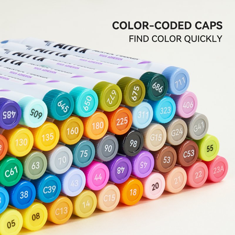 Acrylic Paint Markers Set of 60 - Water-Based, Quick Dry, Waterproof for Art & DIY