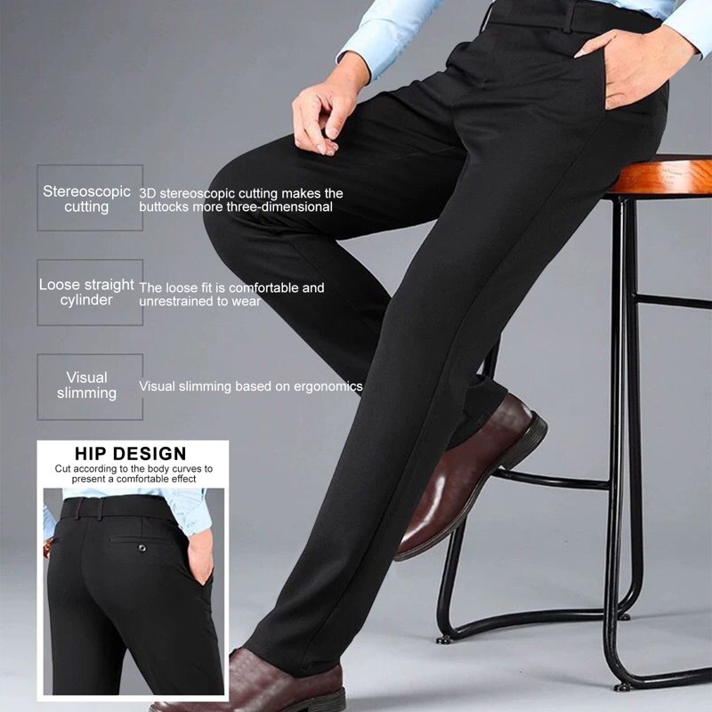 Men's Golf Dress Pants Slim Fit Lightweight Work Trousers with Pockets