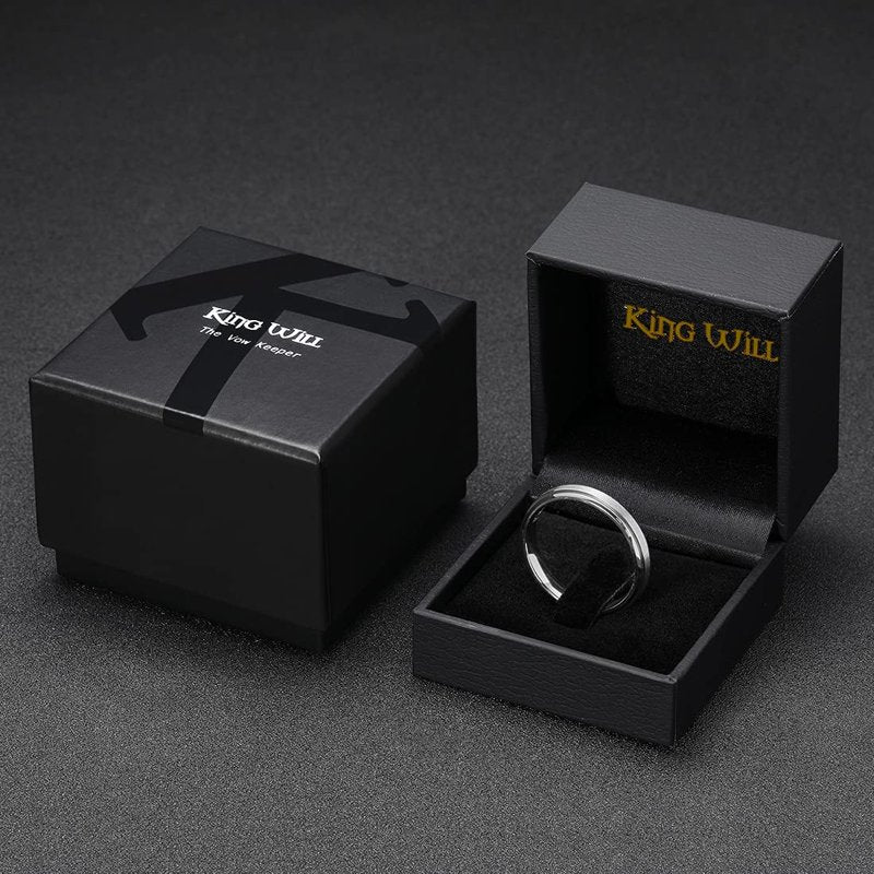 Brushed Titanium Wedding Band with Comfort Fit - 4mm Men’s Ring