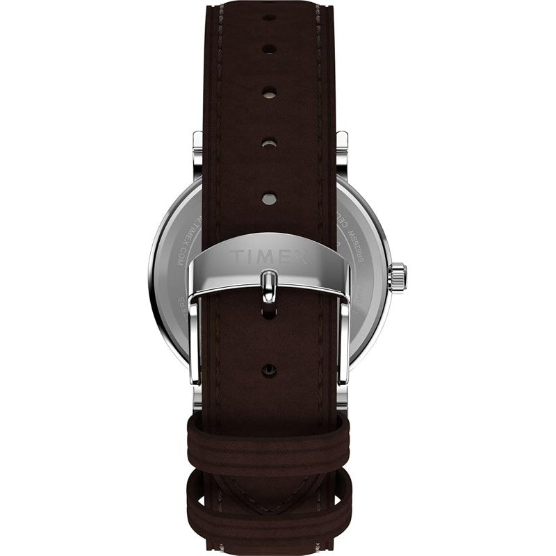 Men's Baseball Watch with Snoopy Dial - 38mm Sport Watch, Brown Leather Strap