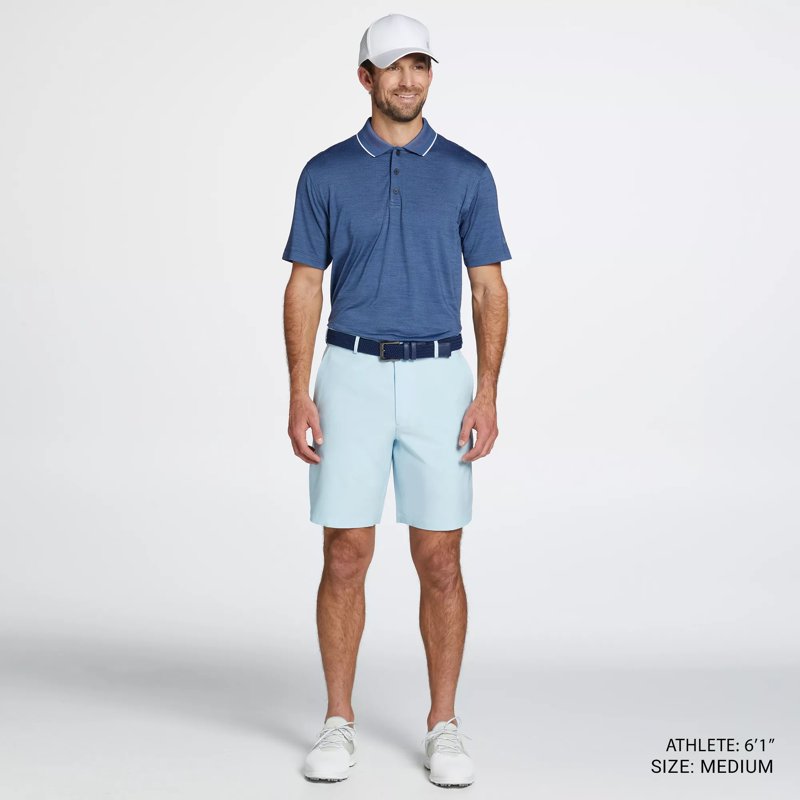 Walter Hagen Men’s Performance 11 Micro Lines Golf Shorts - Soft Blue, 38 (Variation 9)