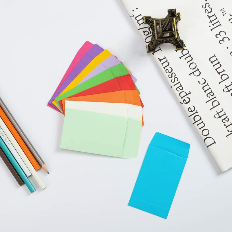 200 Colorful Self-Adhesive Seed & Coin Envelopes 2 1/4×3 1/2 in Storage Pack