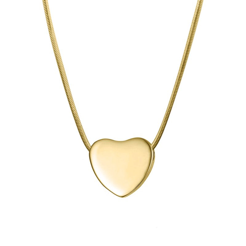 Memorial Necklace for Ashes Heart Pendant Keepsake Jewelry Waterproof Stainless Steel