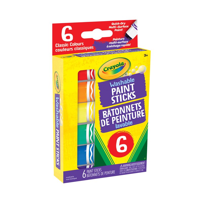 Crayola Washable Paint Sticks Assorted Colors - Mess-Free Kids Paint Set
