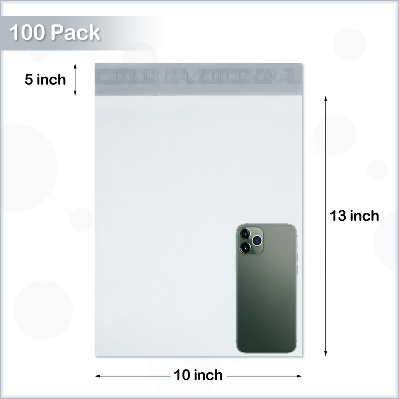 Large Poly Mailers 10x13 Inches - Waterproof Self-Seal Shipping Bags, Pack of 100