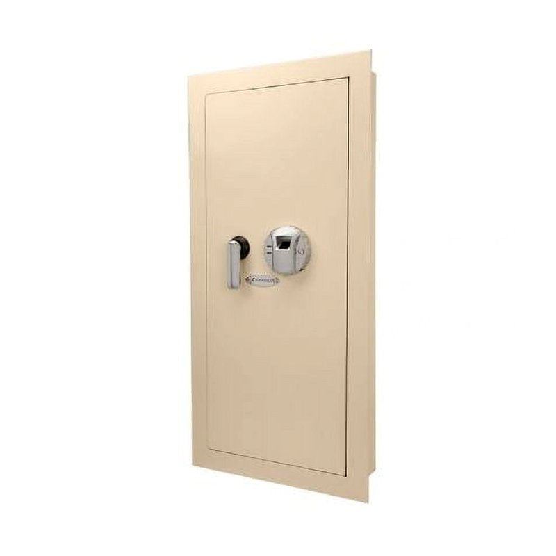 Large Biometric Wall Safe 0.82 Cu Ft Beige Security Safe with Fingerprint