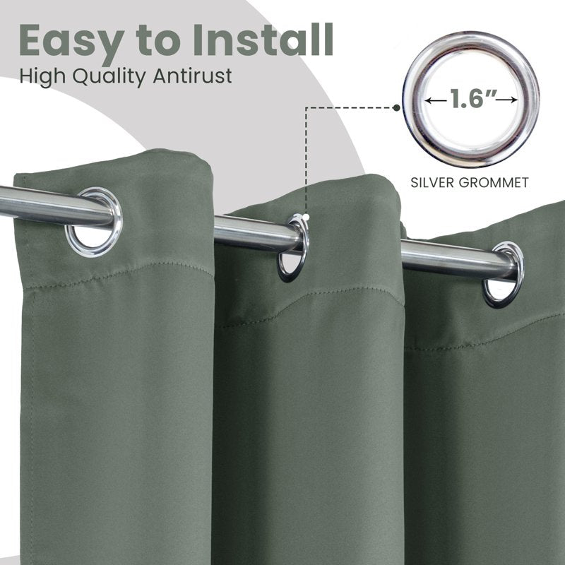 Blackout Curtain Set of 2 - Thermal Insulated Light Blocking Noise-Reducing Drapes for Living Room & Bedroom