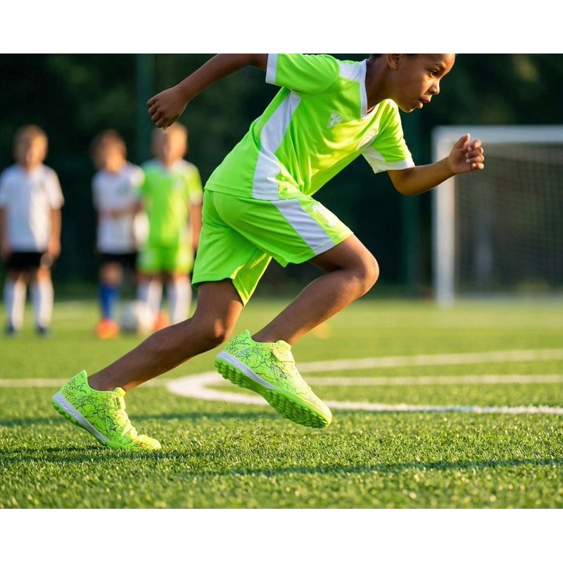 Vizari Zodiac Turf Soccer Shoes for Youth - Hook & Loop Closure, Green, Size 4