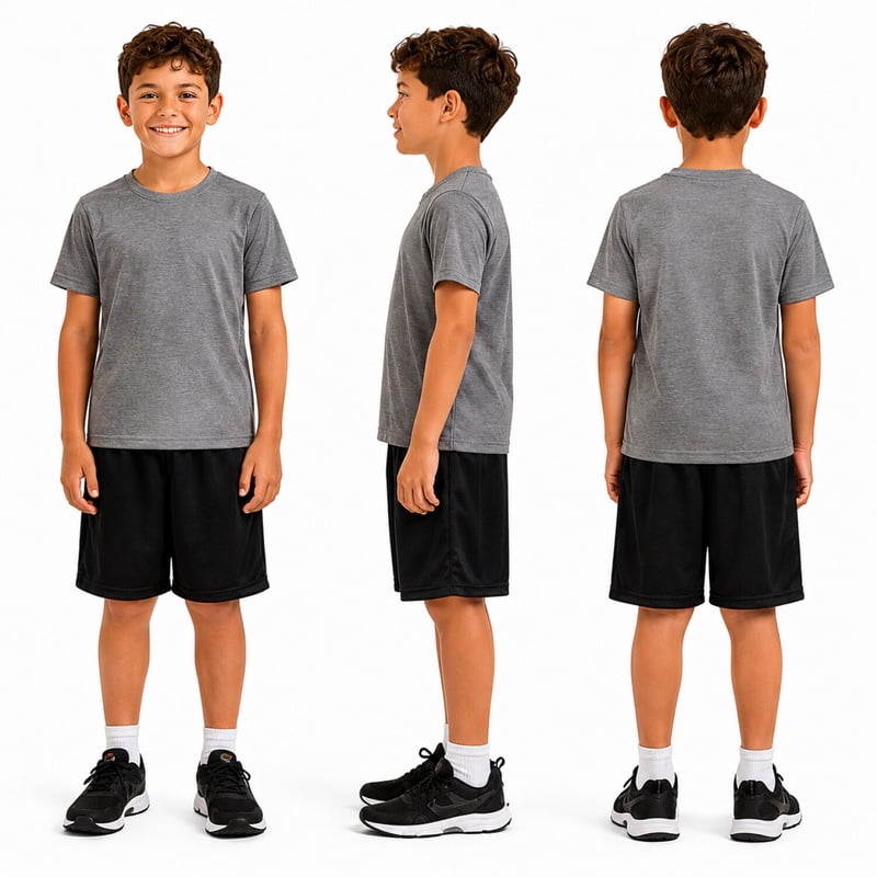 Kids Boys Active Mesh Shorts 3 Pack Lightweight Performance Athletic Shorts