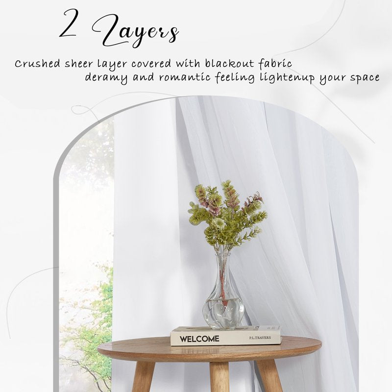 Blackout Double Layer Curtain Set for Living Room - Soundproof Thermal Insulation, Grommet Window Drapes, Various Sizes & Colors