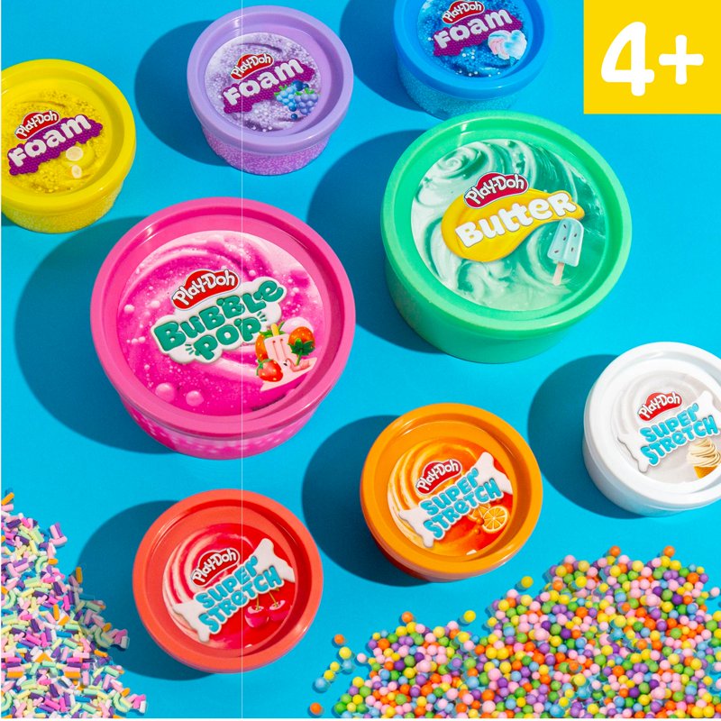 Play-Doh Retro Diner 8-Color Sensory Playset with Bubble Pop, Super Stretch & Foam Compounds