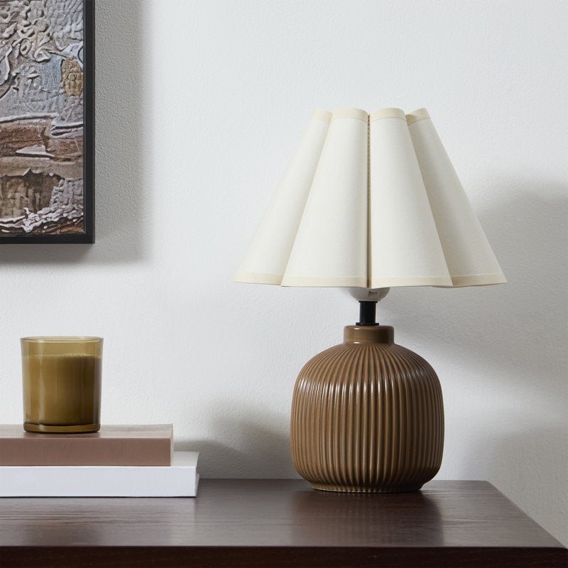 12.5-Inch Ceramic Table Lamp with Fabric Shade – Multiple Finish Options