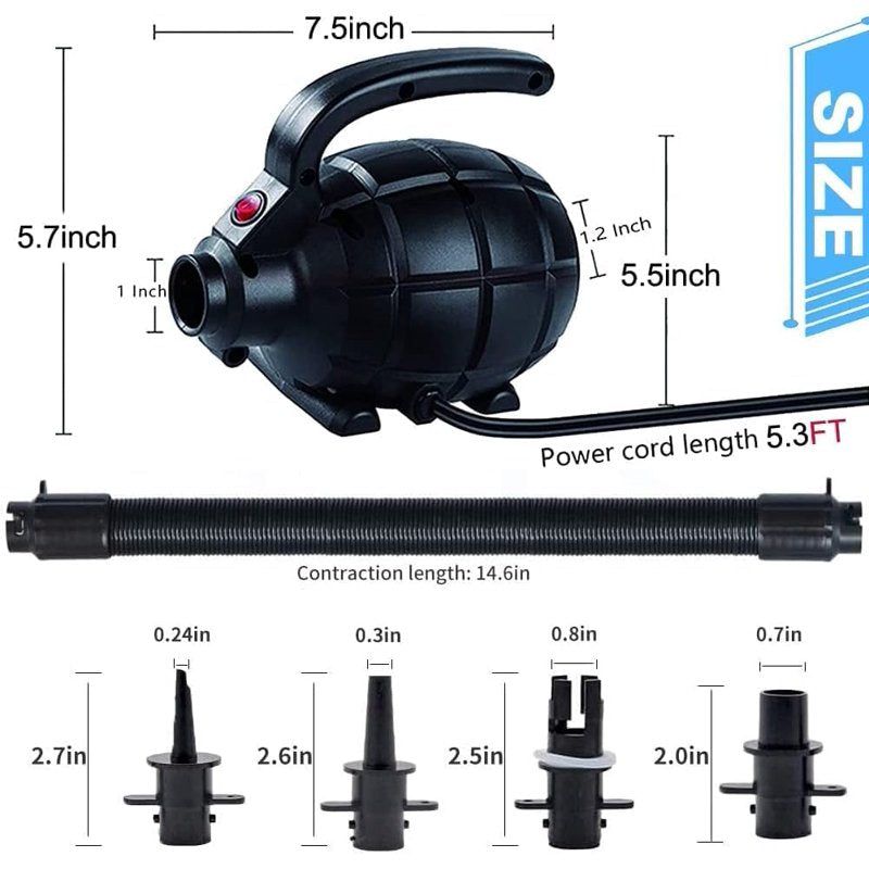 Electric Air Pump for Inflatable Pools Boats Rafts - 110V High-Speed Compressor