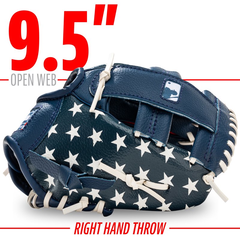 Kids Tee Ball Glove and Ball Set - Lightweight, Soft, Right Hand Throw, 9.5 Inch