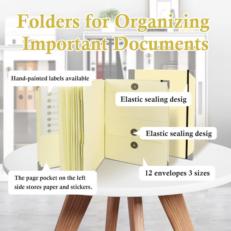 Important Document Organizer with Pockets and Labels - Durable File Folder for Emergency, School & Office